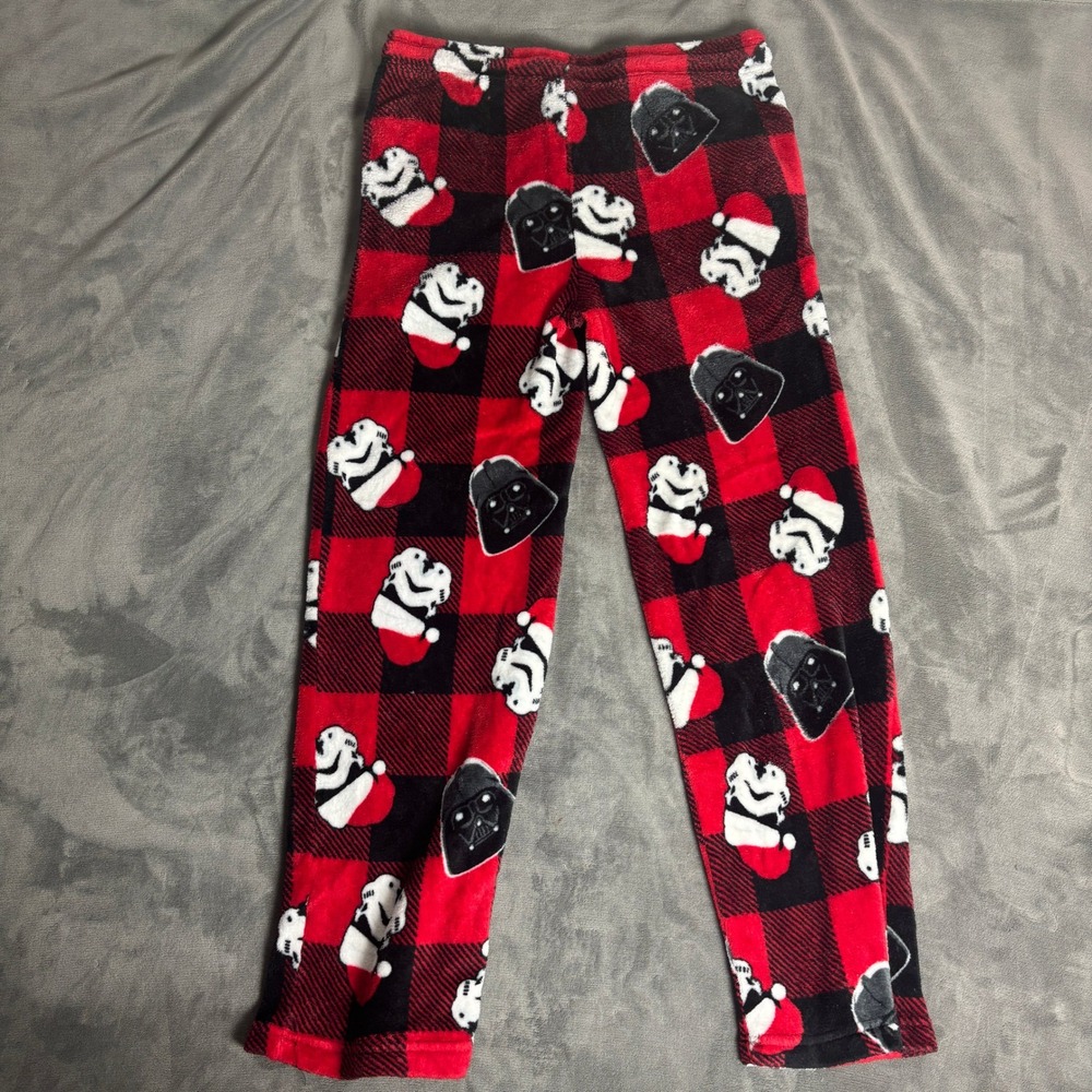 Star Wars Darth Vader Stormtrooper Christmas Fleece Pajama Pants Buffalo Plaid M